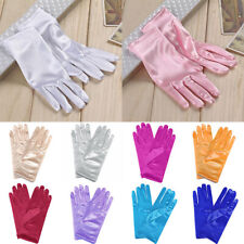 Ladies Short Wrist Gloves Smooth Satin For Party Dress Prom Evening Wedding