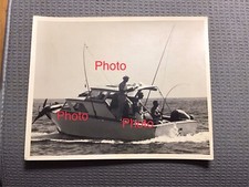 (FP-17), Group of Fisherman on Boat, Vintage Black /White Photo, 8x 10, Original