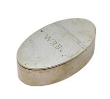 Early-Georgian Sterling Silver Oval Form Hinged Snuff Box Antique c1740