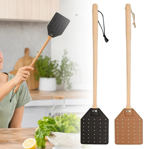 Fly swatter long wood handle - long,