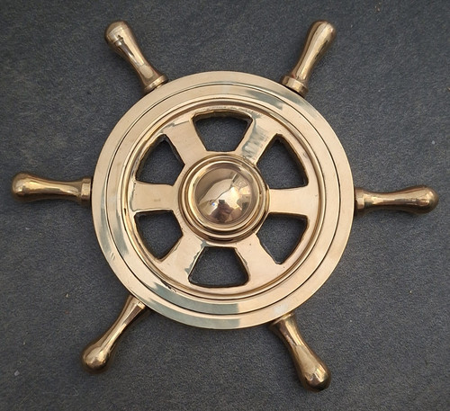 Brass ship wheel - brass, ship’s