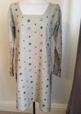 MEDIUM Khadi Khadar Kurta Kameez Pakistan Ladies Ethnic Winter Tunic Top Beige