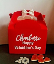 Valentines Day Gift Box, Personalised Name Red Present, Happy Valentine's Day 25