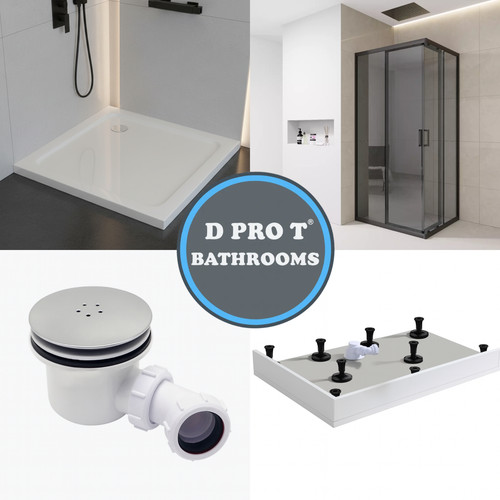 Black tinted corner shower - black,