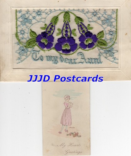 Silk postcard wwi to my - postcard,
