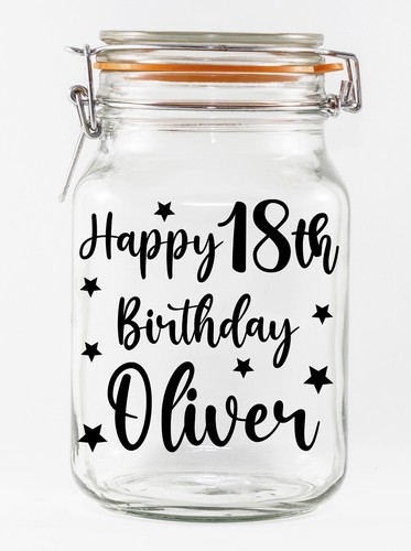 Personalised jar 18th birthday - jar,