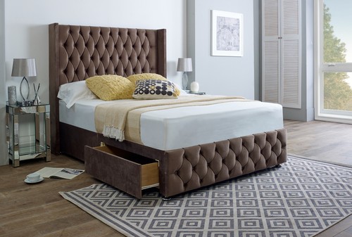 Monaco wingback divan bed set - wingback,