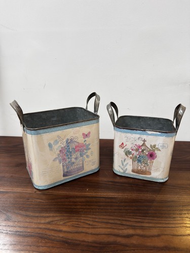 Garden tin buckets pair - -, ex