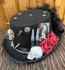 Black Gothic Goth Top Hat