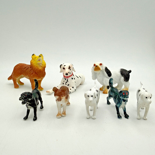Dog figures lot plastic - dog,