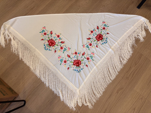 White floral embroidered - white,