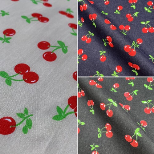 Cherries fruits polycotton - cherries,
