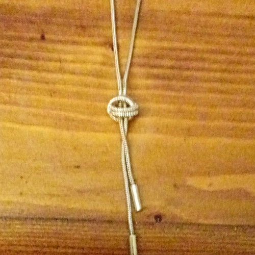 Silver tone snake chain lariat - silver,