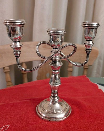 Silver plated candlestick - silver,