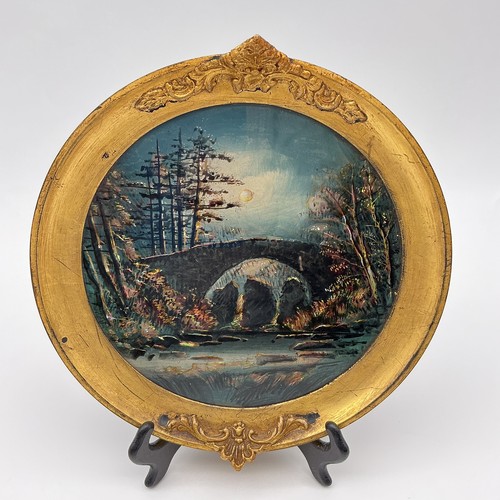Antique reverse glass painting - reverse,