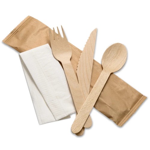 Disposable wooden cutlery set - disposable,