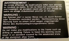 SUZUKI RG500 RG400 GSXR750F GSXR750G GSXR1100G  OIL TANK CAUTION WARNING LABEL