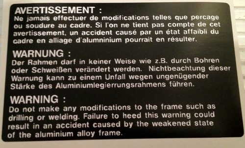 Suzuki gsxr750f frame caution - frame,