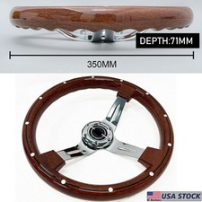 14" Car Dark Wood Riveted Grip