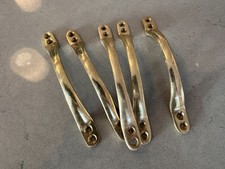 Antique vintage brass drawer / cabinet handles x 5.