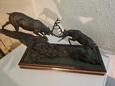 Franklin Mint Ronald Van Ruyckevelt Bronze Mountain Thunder Stag Deer Sculpture