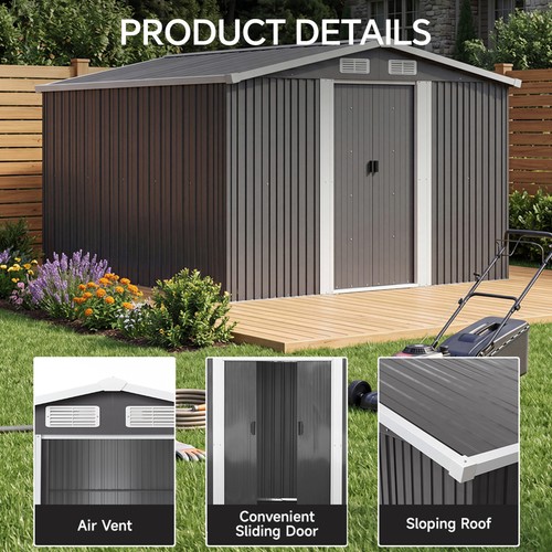 10x8ft garden shed - 10x8ft, metal