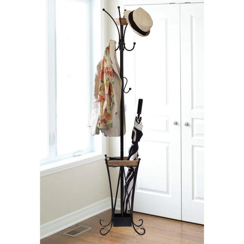 Coat rack with umbrella stand - coat,