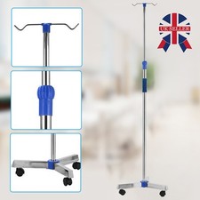 Adjustable IV Pole Stainless Steel IV Drip Stand With Wheels For Home Clinic W