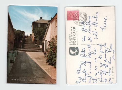 Vintage postcard town steps - postcard,