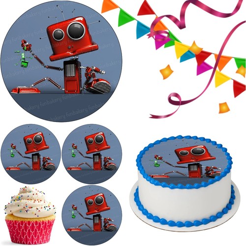Robot cake topper party - robot,