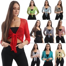Womens Tie Up Open Front Shrug