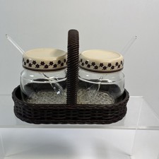 Vintage Emsa Jam Preserve Jars with Original Spoons 70s Germany Kitchen