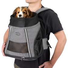 Navaris Pet Carrier Cat or Dog Mesh Backpack - Wear Front or Back, Up To 7kg