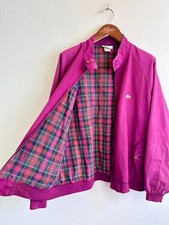 Lacoste Club Vintage 80s/90s Check Lined Purple Cotton Harrington Jacket