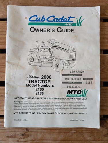 Mtd cub cadet - mtd, 2000