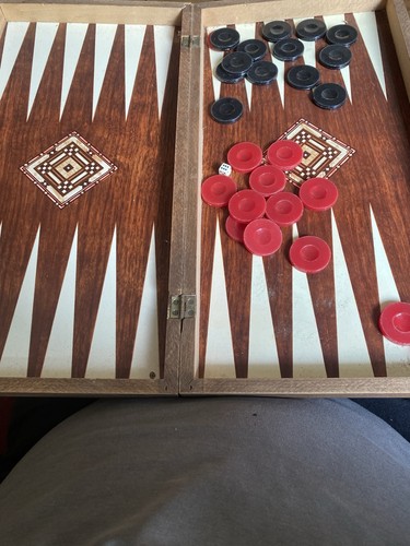 Backgammon board set wood - backgammon,