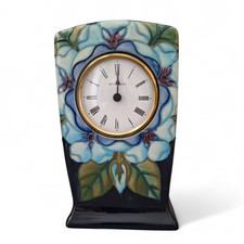 A MOORCROFT TUDOR ROSE SALLY TUFFIN MANTLE CLOCK C1992