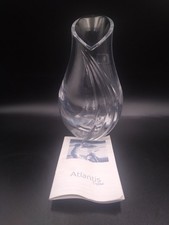 Vintage Atlantis Lead Crystal Bud Vase Portugal Alcobaca Etched ATLANTIS