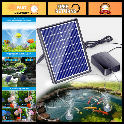 Solar pond aerator with - aerator,
