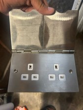 Metal Double Socket With Flap Cover