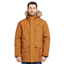 Peter Storm Mens Waterproof Jacket - Faux Fur Hood Insulated Winter Coat Brown