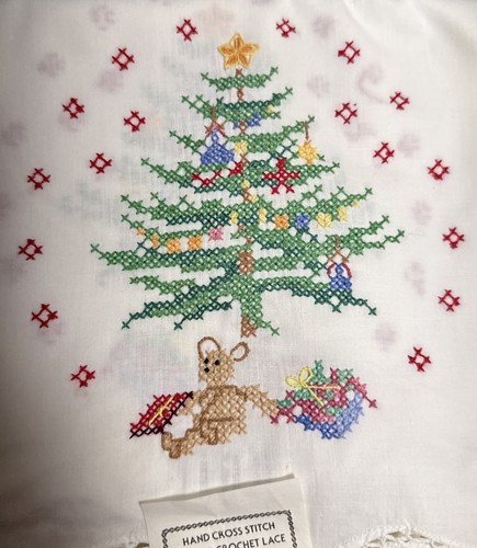 Vtg christmas tree hand cross - vtg,