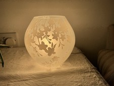 Vintage IKEA KNUBBIG 7"/17cm FROSTED GLASS Cherry Blossom 40W Table Lamp & Bulb