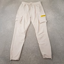 Fresh Ego Kid Mens Tracksuit Bottoms Medium Beige Cargo Pants Utility Streetwear