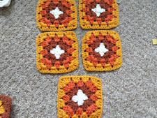 CROCHET  GRANNY SQUARES X 5 -