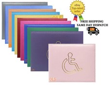 Leather DISABLED badge holder