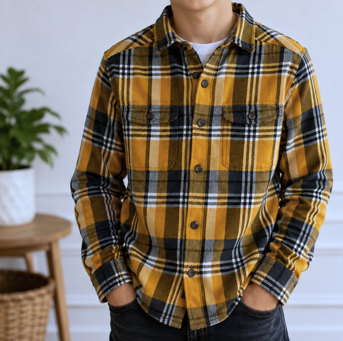 Boys mustard check - boys,