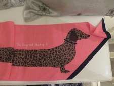 Joules  Slim Neck Scarf, Brown Sausage Dog, NEW 