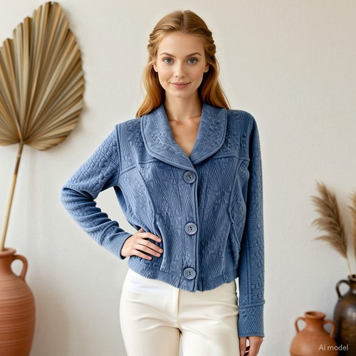 Casual blazer kekoo blue short - casual,