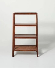 40" 4-Shelf Wood & Cane